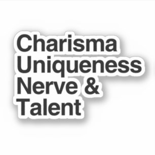Sticker Charisme Unicité Nerveux Talent