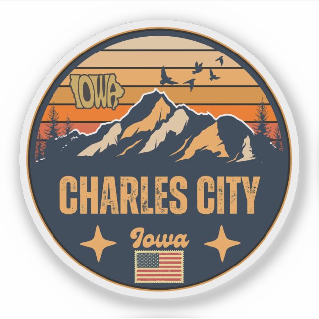 Sticker Charles City, Iowa, États-Unis (Devant)