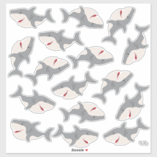 Sticker Charme Requin appât Cartoon Requins Caractère Viny