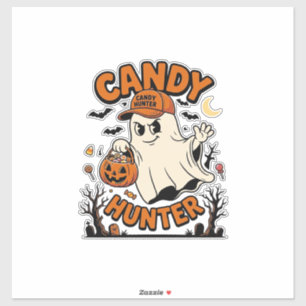 Sticker Chasseur de bonbons Halloween Fantôme Citrouille S