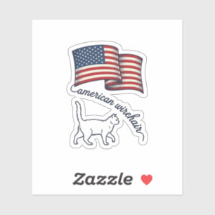 Sticker Chat américain à poil dur patriotique Design vinta