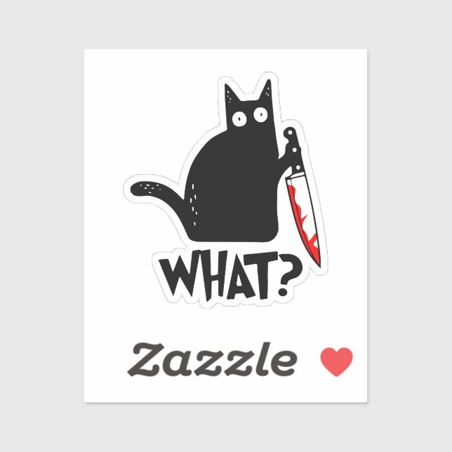 Sticker Chat assassin avec couteau (Feuille)