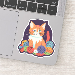 Sticker Chat avec fil étanche