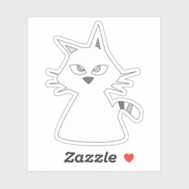 Sticker Chat blanc chanceux