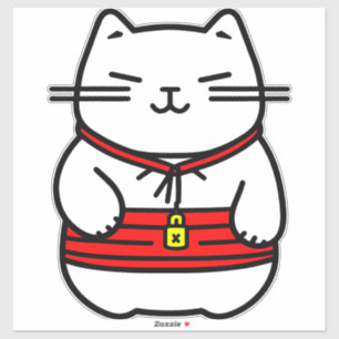 Sticker Chat chanceux japonais ou Maneki-Neko