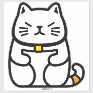 Sticker Chat chanceux japonais ou Maneki-Neko