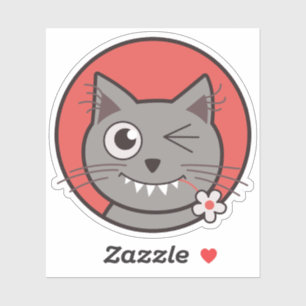 Sticker Chat clignotant mignon drôle de Kitty de bande