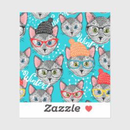 Sticker Chat dans le casquette