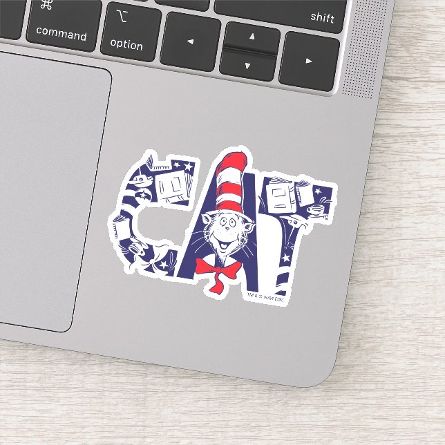 Sticker Chat dans le Casquette | Texte de la face du chat (Détail)