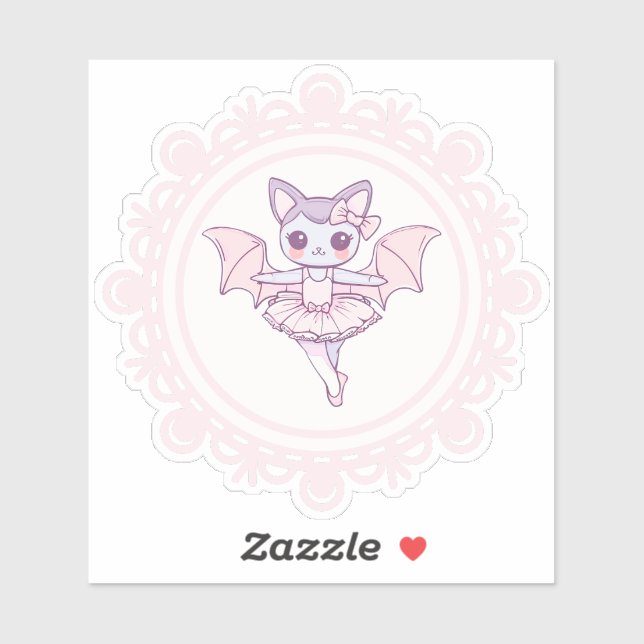 Sticker Chat de Ballerina Pinky Superbe (Feuille)