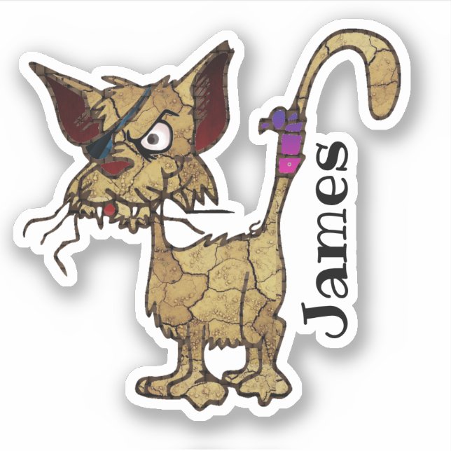 Sticker Chat de dessin en colère Face Sarcasme (Devant)