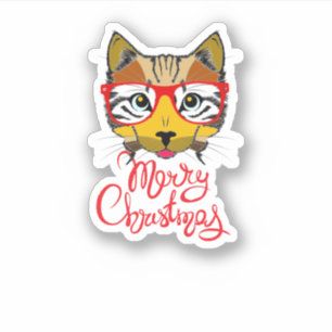 Sticker chat de Noël