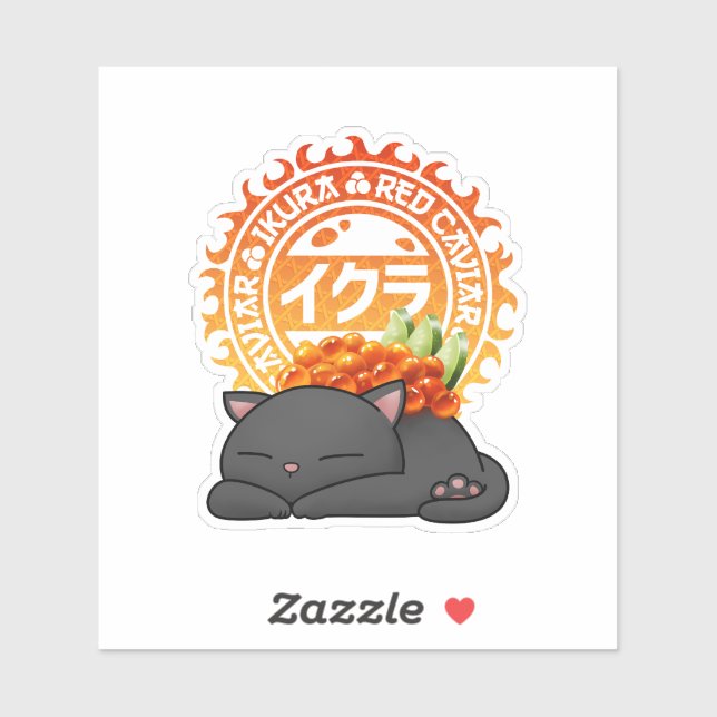 Sticker Chat de Sushi Roe Saumon Ikura (Feuille)