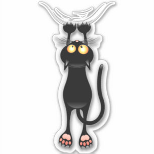 Sticker Chat drôle de caractère Scratching Fabric