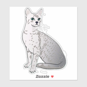 Sticker Chat égyptien Mau en gris argent / gris