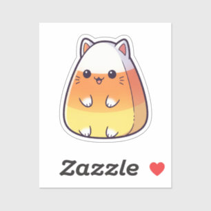 Sticker Chat en Corn de bonbons - Chubby Halloween mignonn