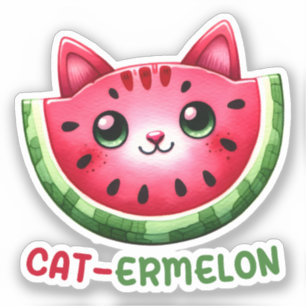 Sticker Chat-Ermelon Funny Chat Watermelon Pun