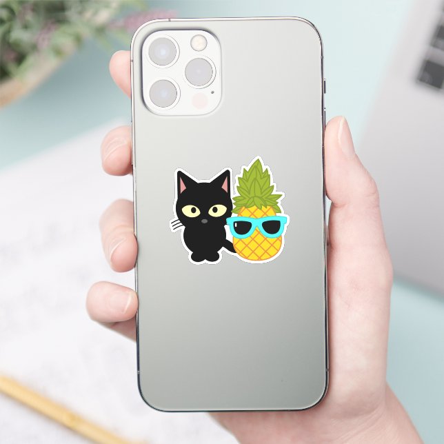 Sticker chat et ananas sont les meilleurs amis (Téléphone)