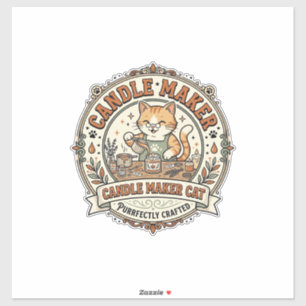 Sticker Chat Fabricant De Bougies Chat Fabricant De Bougie