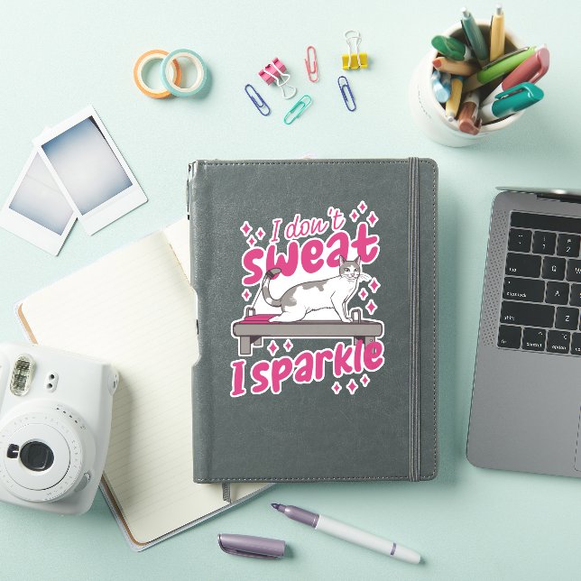 STICKER CHAT FAIRE DES PILATES JE NE SUIS PAS EN TRAIN D'É (Couverture iPad)