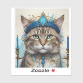 Sticker Chat Festif dans hanoukka joueuse déguisement