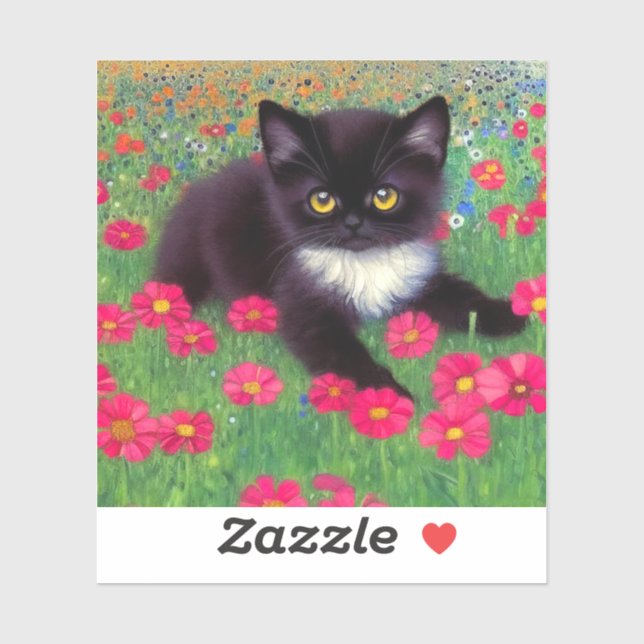 Sticker Chat Gustav Klimt Tuxedo (Feuille)