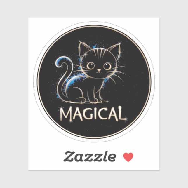 Sticker Chat magique (Feuille)