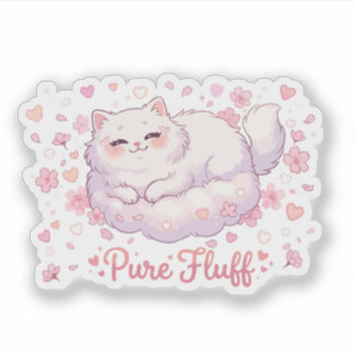 Sticker Chat Mignon Kawaii Tout en Peluche