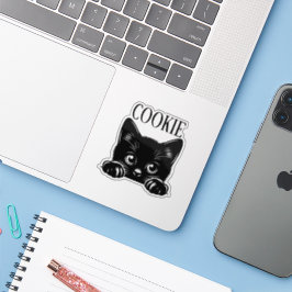 Sticker Chat mignon qui regarde personnalisé