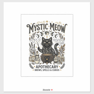Sticker Chat Mystique Miaou Sorcière Apothicaire Mystique 