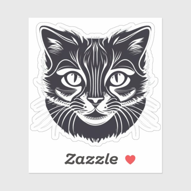 Sticker Chat noir (Feuille)