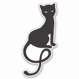 Sticker Chat noir mauvais aimable