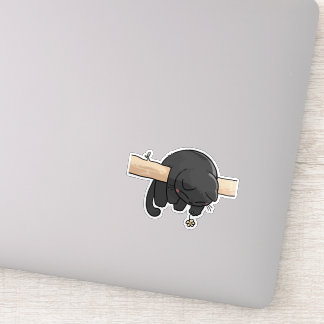 Sticker Chat noir mignon endormi