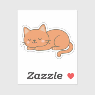 Sticker Chat orange gingembre – Dessin animé adorable endo