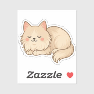 Sticker Chat Persan à la fourrure crémeuse endormi