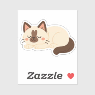 Sticker Chat siamois mignon endormi