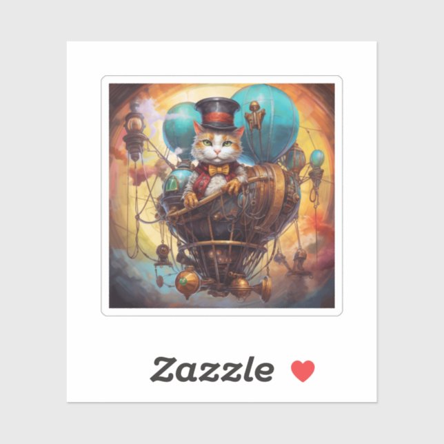 Sticker Chat Steampunk (Feuille)