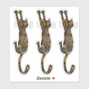 Sticker Chat Tortoise Coque Accroché   Drôle Tortie Cat