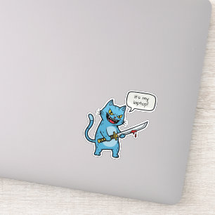 Sticker Chat Tueur avec Épée