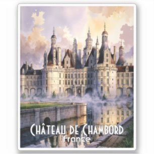 Sticker Château de Chambord Loire France Aquarelle Château