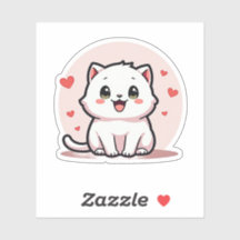 Chaton Blanc Adorable – Style Pastel