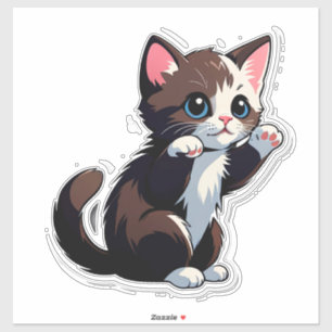 Sticker Chaton de dessin animé joueur