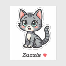Chaton Gris Tabby Adorable – Style Pastel