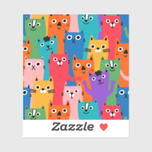 Sticker Chats colorés motif