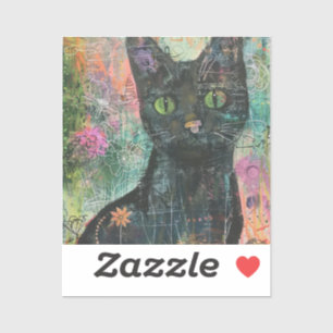 Sticker Chats d'aquarelle Boho - Art de la féline terrestr