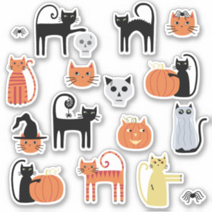 Sticker Chats d'Halloween mous