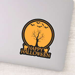Sticker Chats et chauves-souris d'arbre squelettique ID860