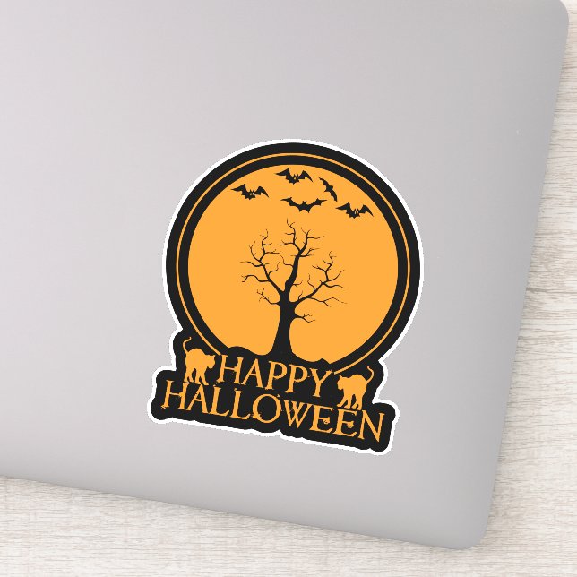 Sticker Chats et chauves-souris d'arbre squelettique ID860 (Détail)