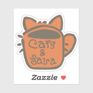 Sticker Chats et Java Brown Outline