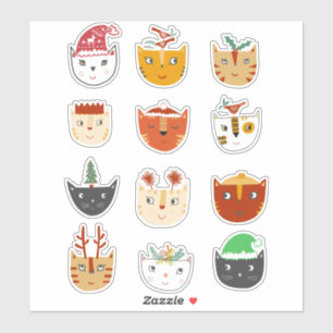 Sticker Chats Kitty Christmas
